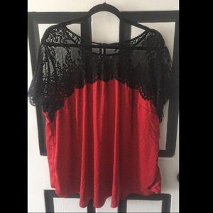 Torrid Black Lace Red Top